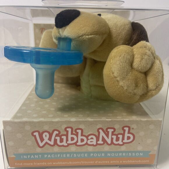 Wubbanub Infant Silicone Blue Pacifier Brown Puppy Plush BPA Latex Free New NIB - Picture 7 of 7